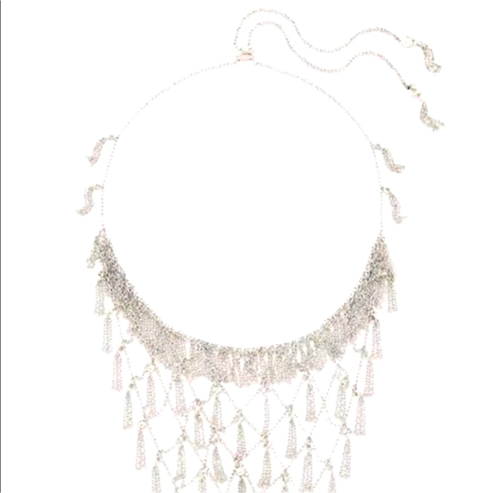 Kendra Scott Silver Georgina Statement Necklace Adjustable Chain